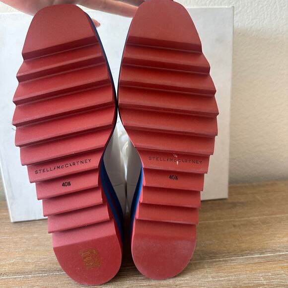 Stella McCartney Sneak Elyse Platforms, Red White and Blue, size 40.5 US10.5 NIB - Picture 12 of 15